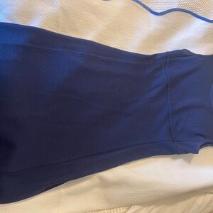 St. John Navy Knit Zip-Back Dress